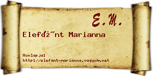 Elefánt Marianna névjegykártya